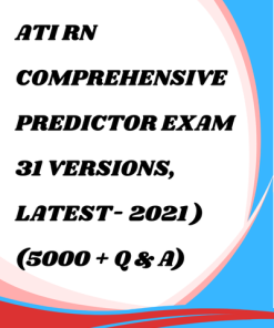 Study Guide for ATI RN Comprehensive Predictor Exam 2021 – 31 Versions (5000+ Q&A)