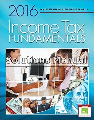 Test Bank For Income Tax Fundamentals 2016 34th Edition 1 Test Bank For Income Tax Fundamentals 2016 34th Edition