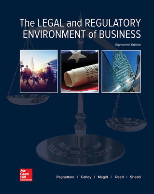 Test Bank For The Legal and Regulatory Environment of Business 18th Edition by Marisa Pagnattaro 1 Test Bank For The Legal and Regulatory Environment of Business 18th Edition by Marisa Pagnattaro